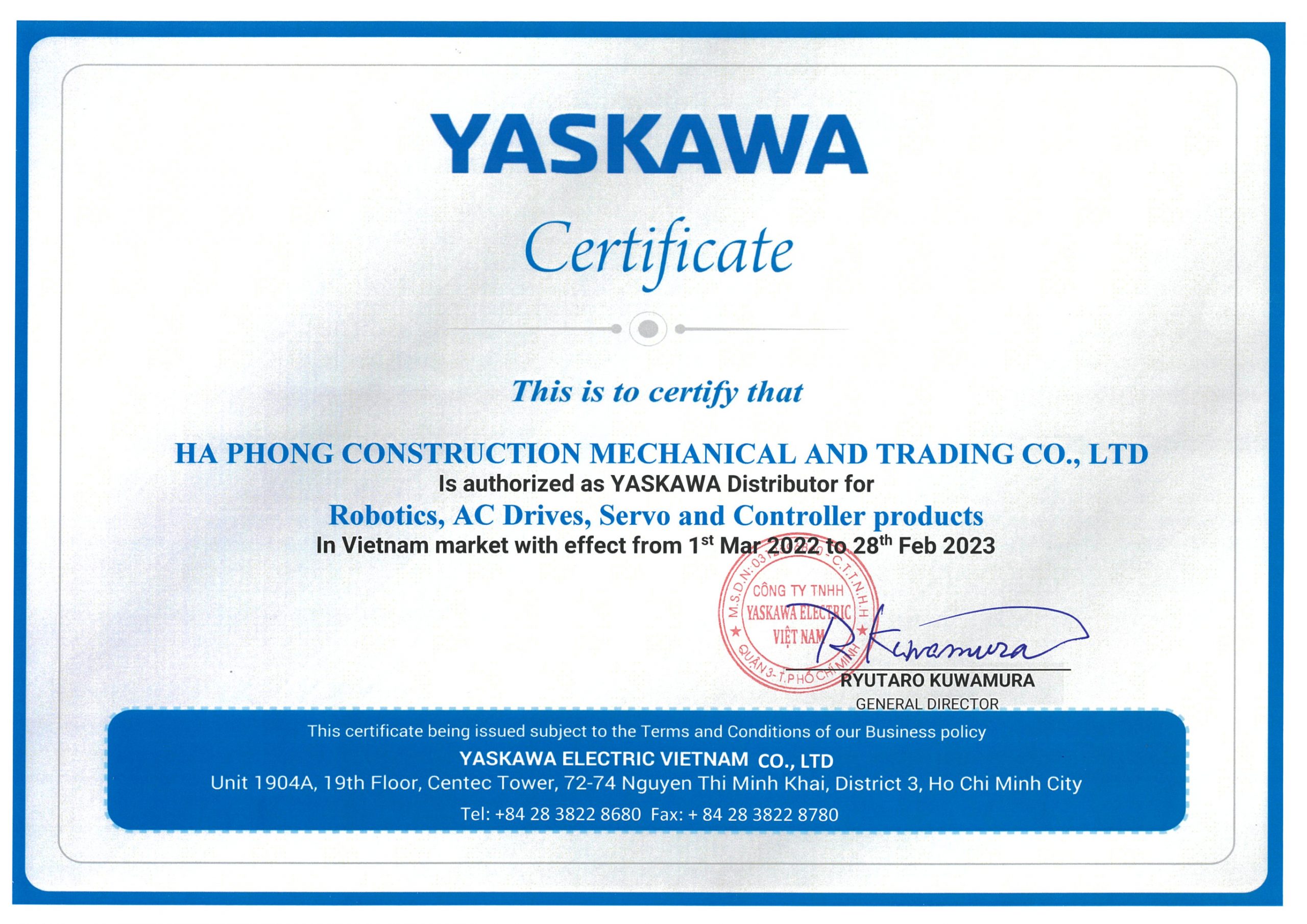 Đại lý biến tần Yaskawa 2022